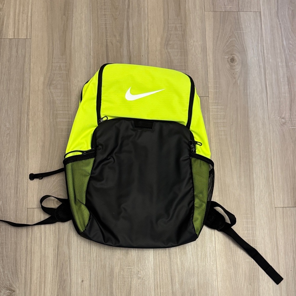 Nike Men's Neon Yellow and Black Backpack